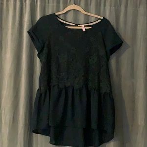 Xhilaration green lace peplum top XL never worn